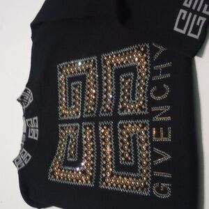 Embellished Blinged Out Logo Sweater